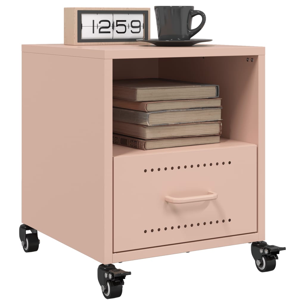 Bedside Cabinets 2 pcs Pink 36x39x43.5 cm Steel - vid-846707 - Design Hut