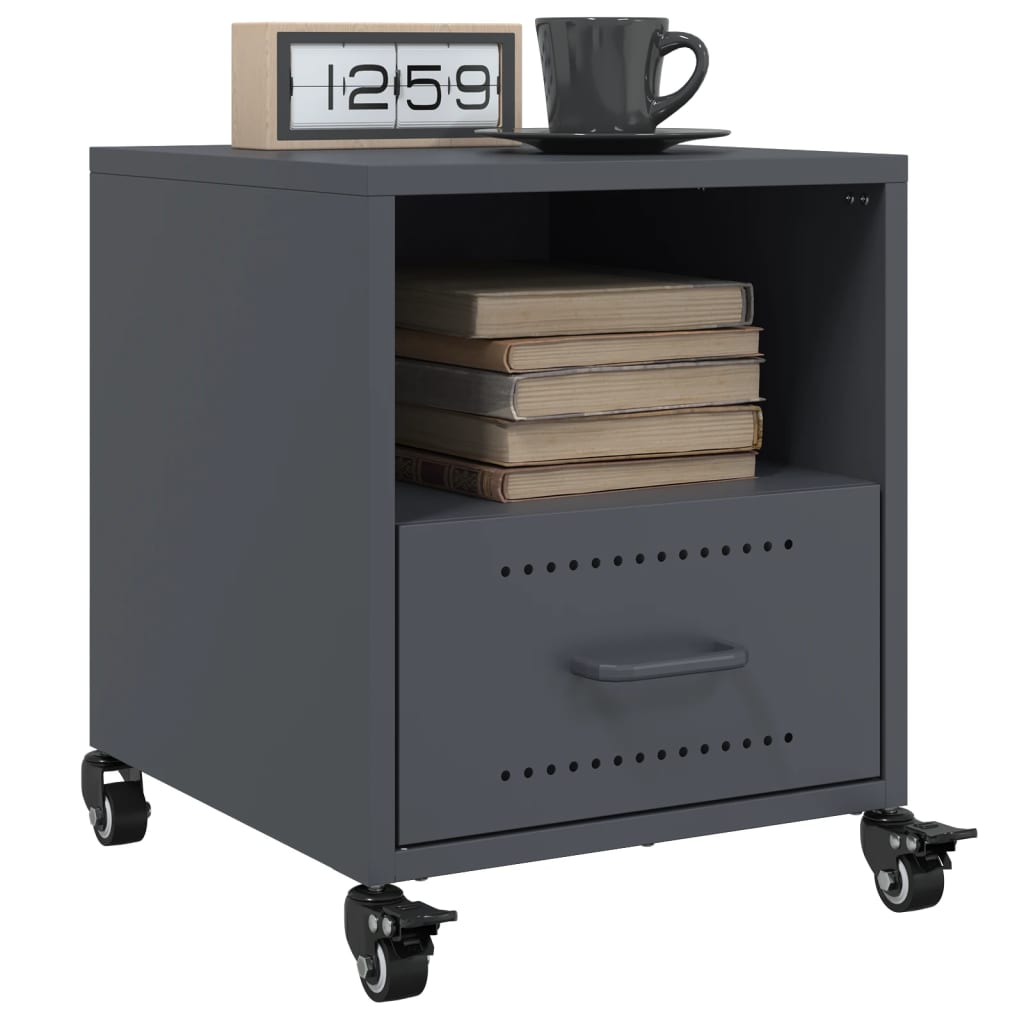 Bedside Cabinets 2 pcs Anthracite 36x39x43.5 cm Steel - vid-846709 - Design Hut
