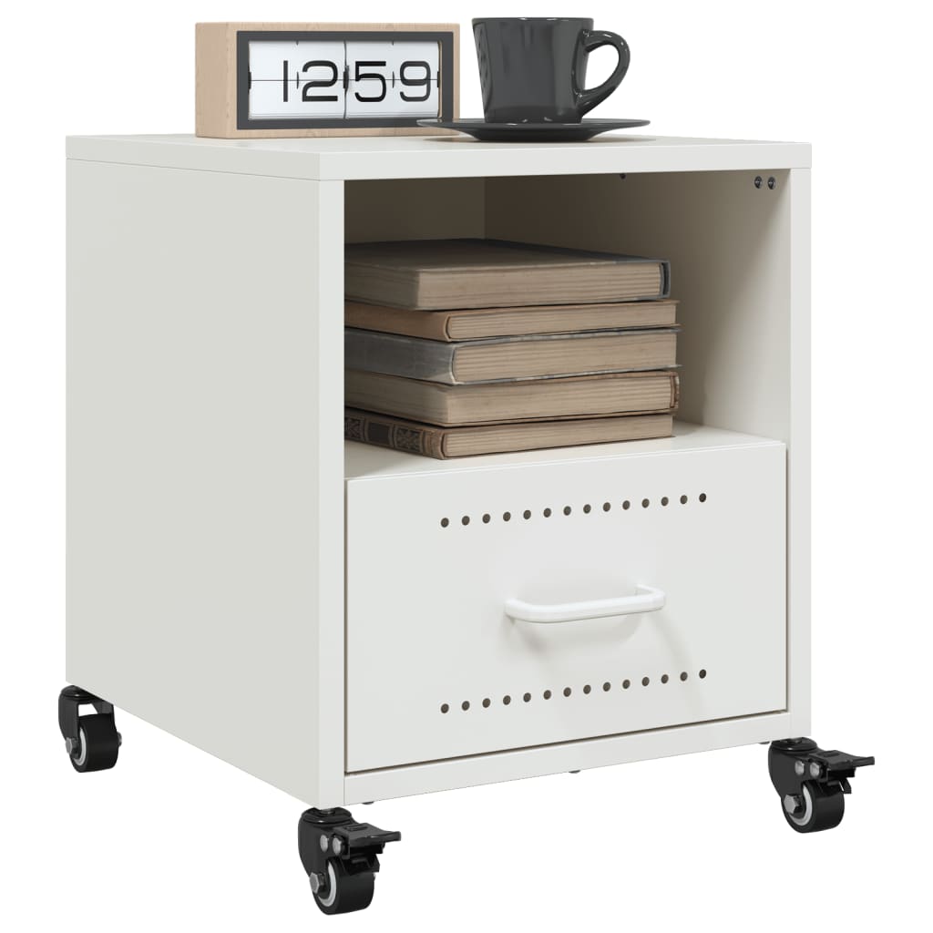 Bedside Cabinets 2 pcs White 36x39x43.5 cm Steel - vid-846715 - Design Hut