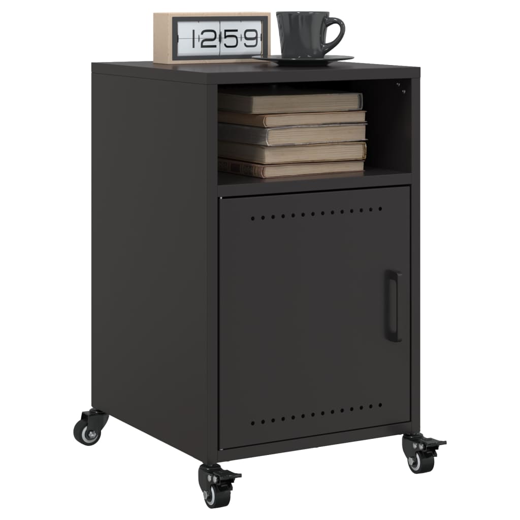Bedside Cabinets 2 pcs Black 36x39x59 cm Steel - Discount Dealers
