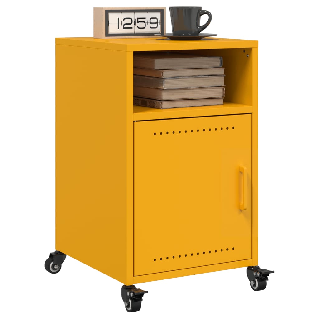 Bedside Cabinets 2 pcs Mustard Yellow 36x39x59 cm Steel - Discount Dealers
