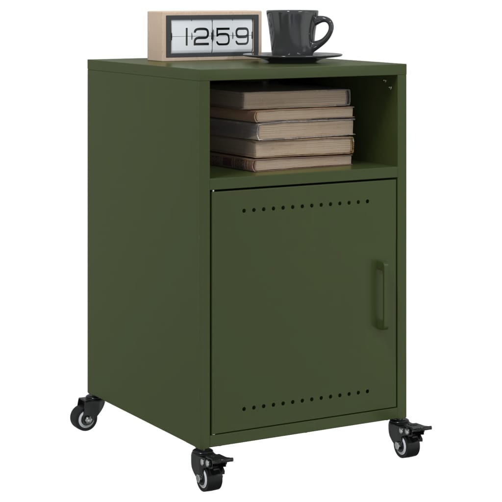 Bedside Cabinets 2 pcs Olive Green 36x39x59 cm Steel - Discount Dealers
