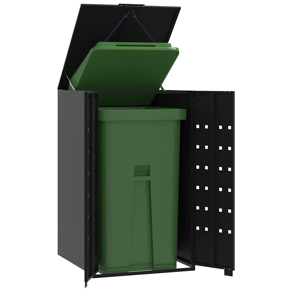 Wheelie Bin Storage for Single Bin Black 69x79x117 cm Steel - Charlotte Dunes