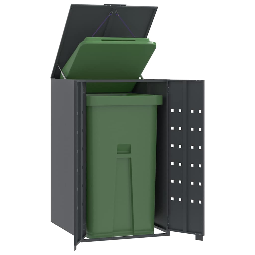 Wheelie Bin Storage for Single Bin Anthracite 69x79x117 cm Steel - Charlotte Dunes