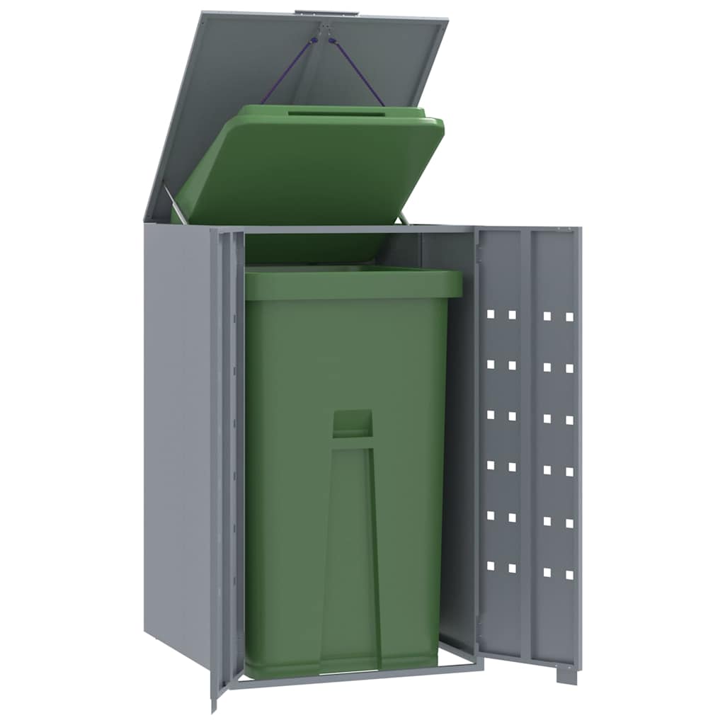 Wheelie Bin Storage for Single Bin Grey 69x79x117 cm Steel - Charlotte Dunes