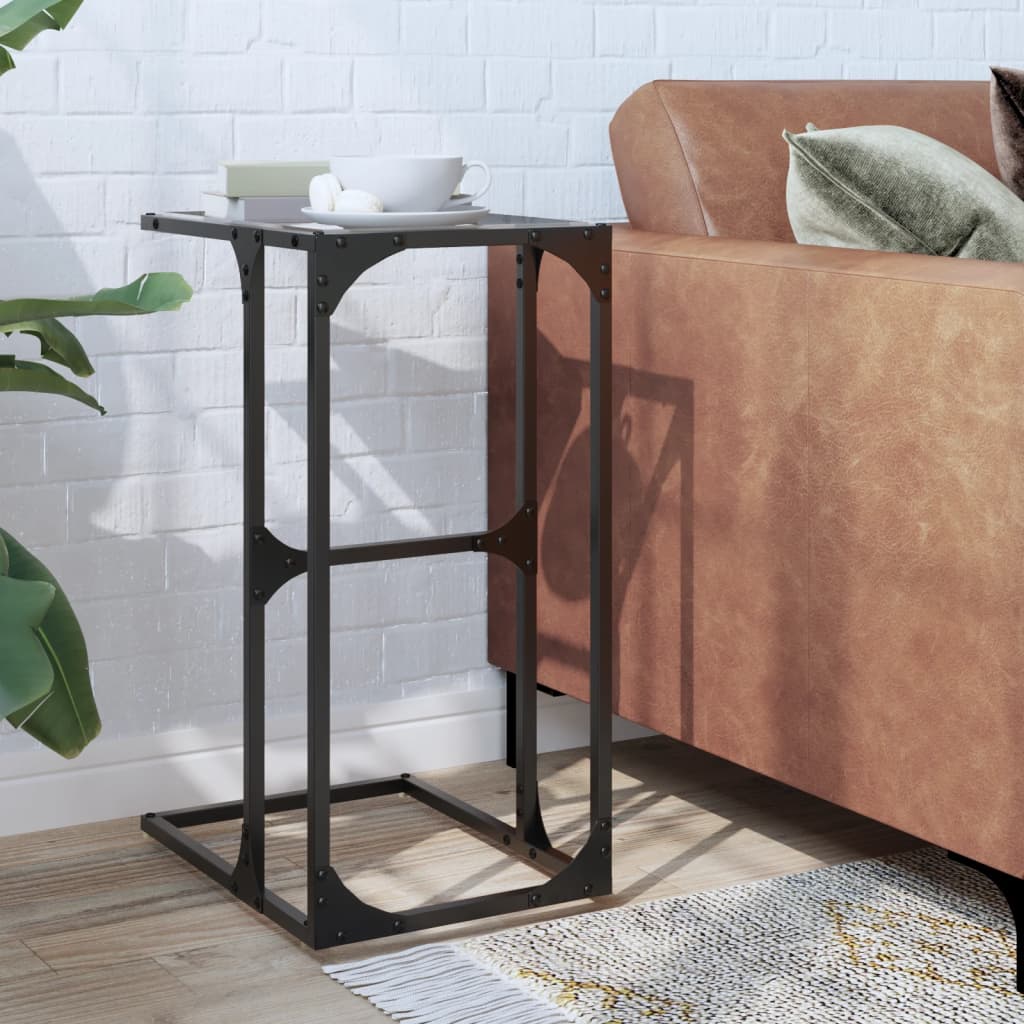 Side Table with Transparent Glass 40x30x61.5 cm Steel - Discount Dealers