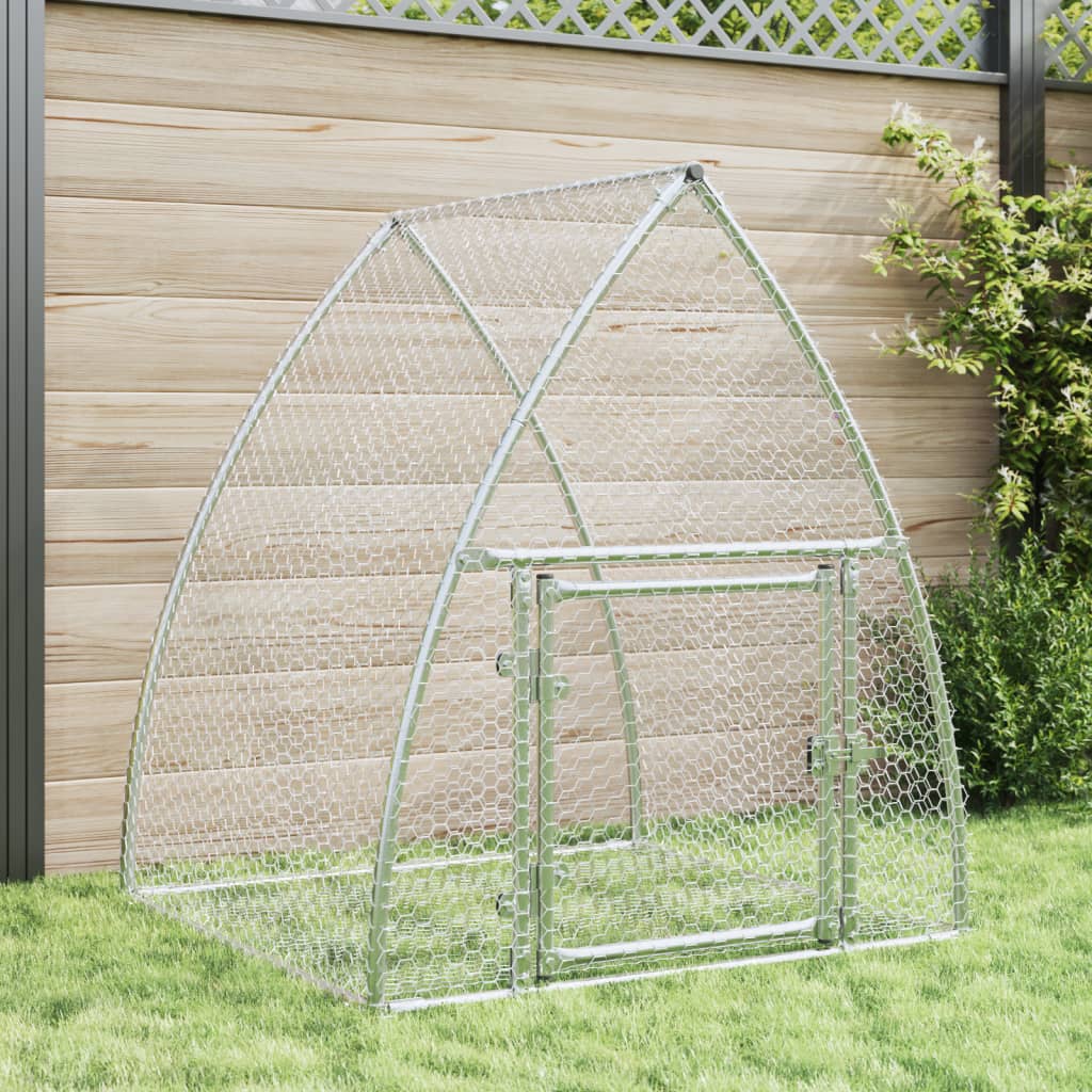 Rabbit Hutch Silver 100x105x120 cm Galvanised Steel - Charlotte Dunes