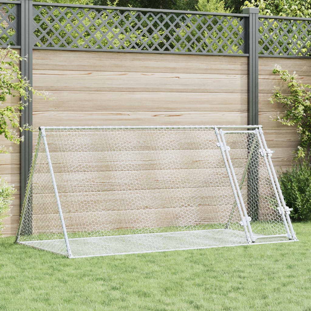 Rabbit Hutch Silver 200x105x91 cm Galvanised Steel - Direct Imports
