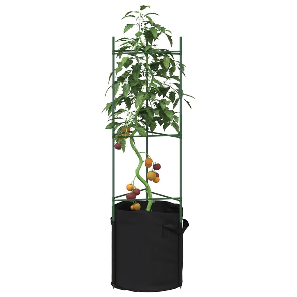 Tomato Cages with Plant Bags 8 pcs 116 cm Steel and PP - Charlotte Dunes