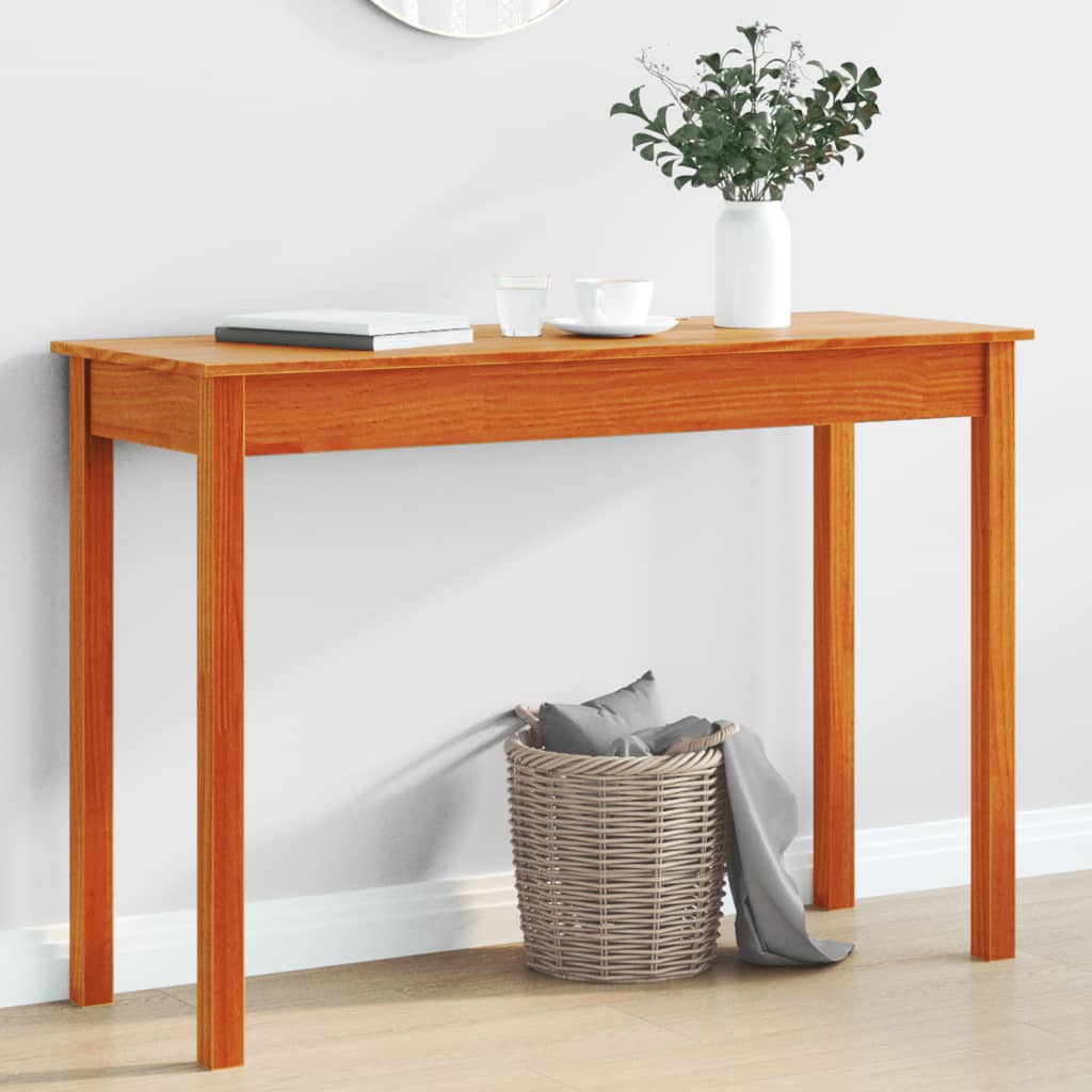 Console Table Wax Brown 110x40x75 cm Solid Wood Pine - Decor Base