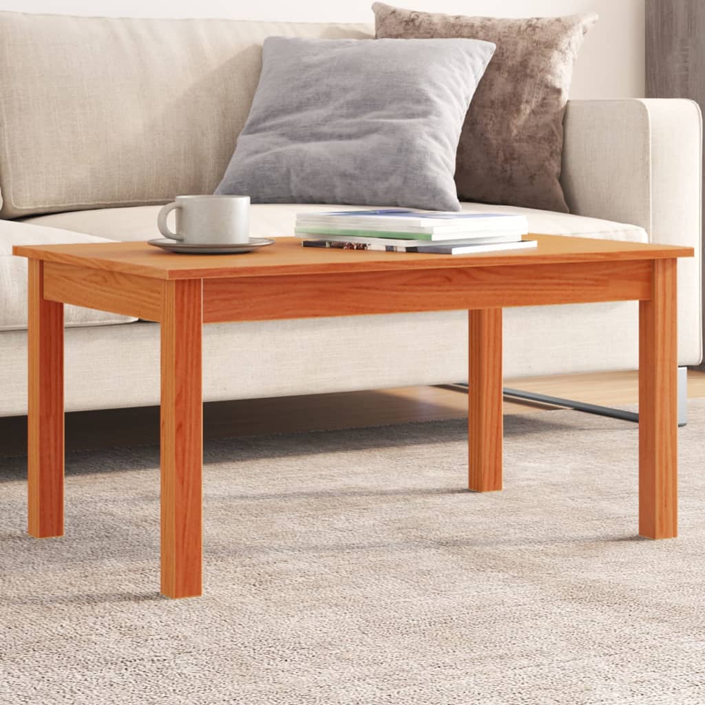 Coffee Table Wax Brown 80x50x40 cm Solid Wood Pine - Design Hut