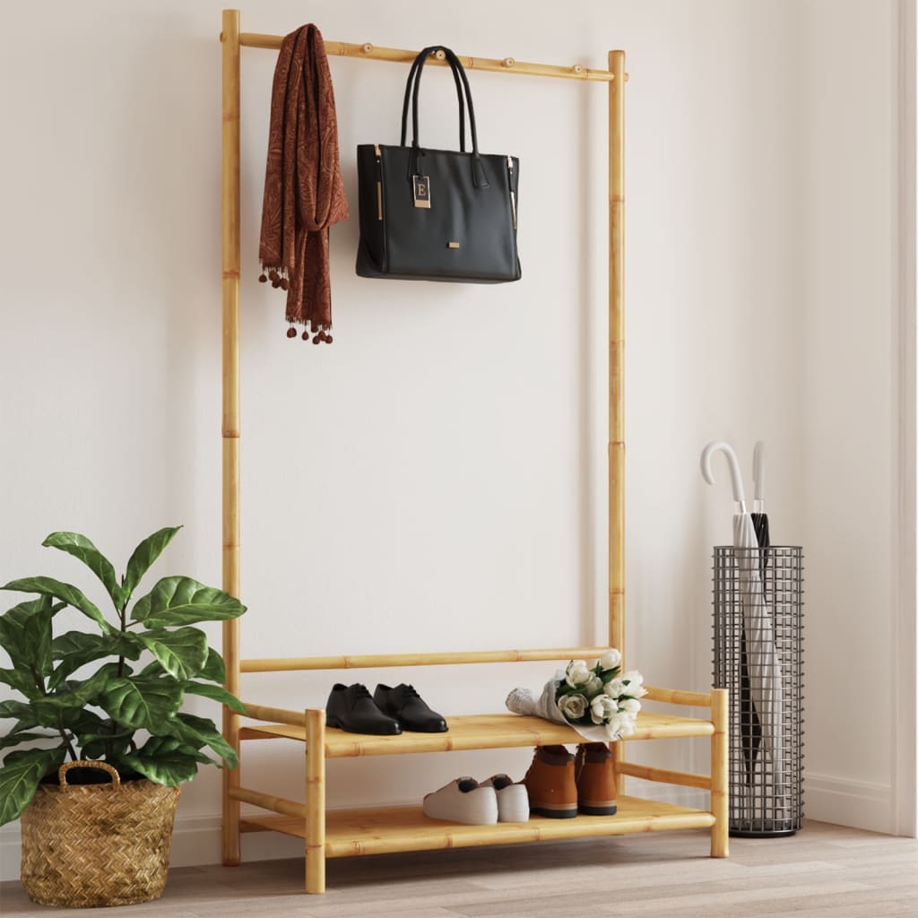 Clothes Rack with Shelves 103x40x183 cm Bamboo - Charlotte Dunes