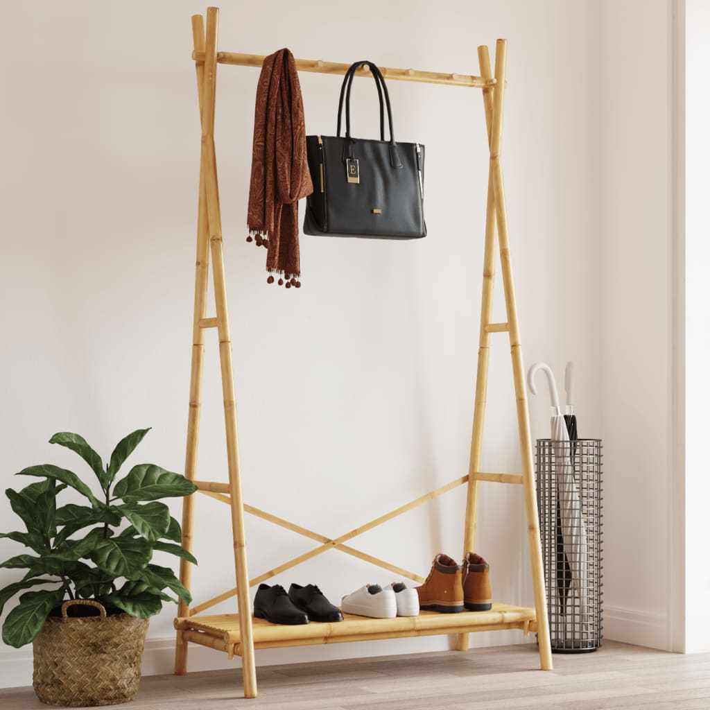 Clothes Rack with Shelf 102x50x190 cm Bamboo - Charlotte Dunes