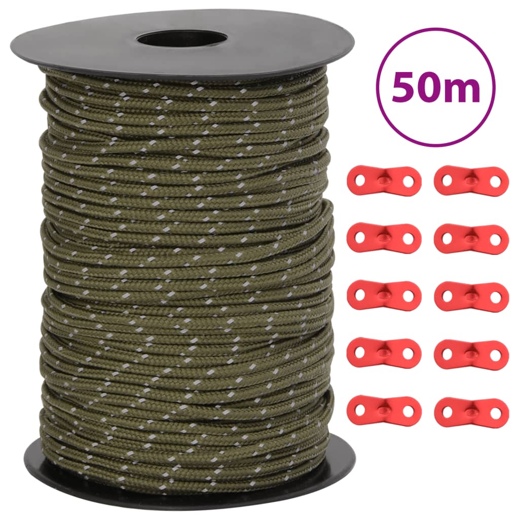Tent Guy Rope with Reflective Strips and Spanners 50 m 3 mm - vid-4008118 - Merkel Designers