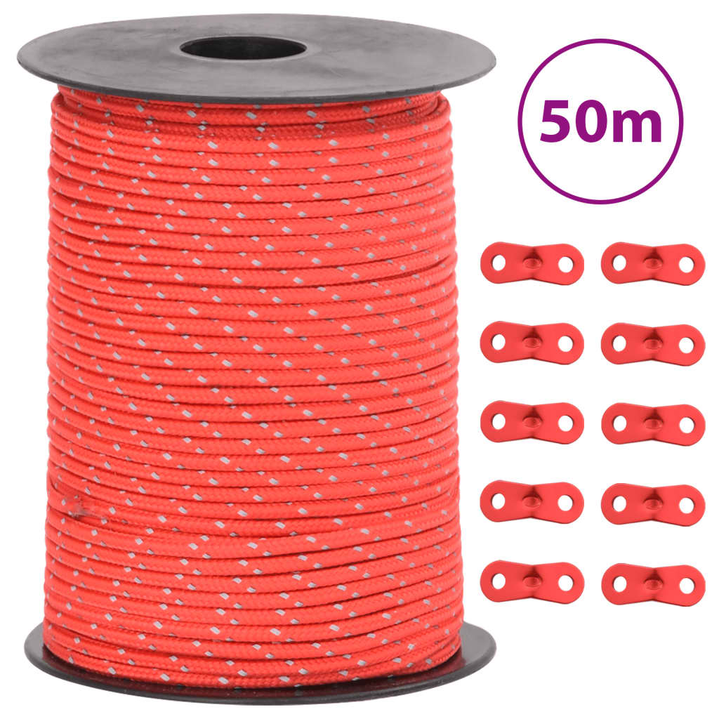 Tent Guy Rope with Reflective Strips and Spanners 50 m 3 mm - vid-4008119 - Merkel Designers