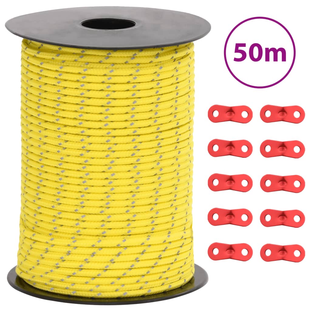 Tent Guy Rope with Reflective Strips and Spanners 50 m 3 mm - vid-4008121 - Merkel Designers