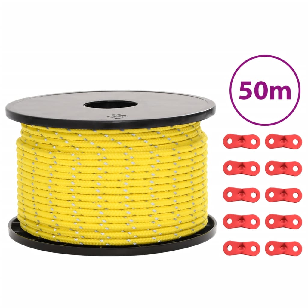 Tent Guy Rope with Reflective Strips and Spanners 50 m 5 mm - vid-4008131 - Merkel Designers