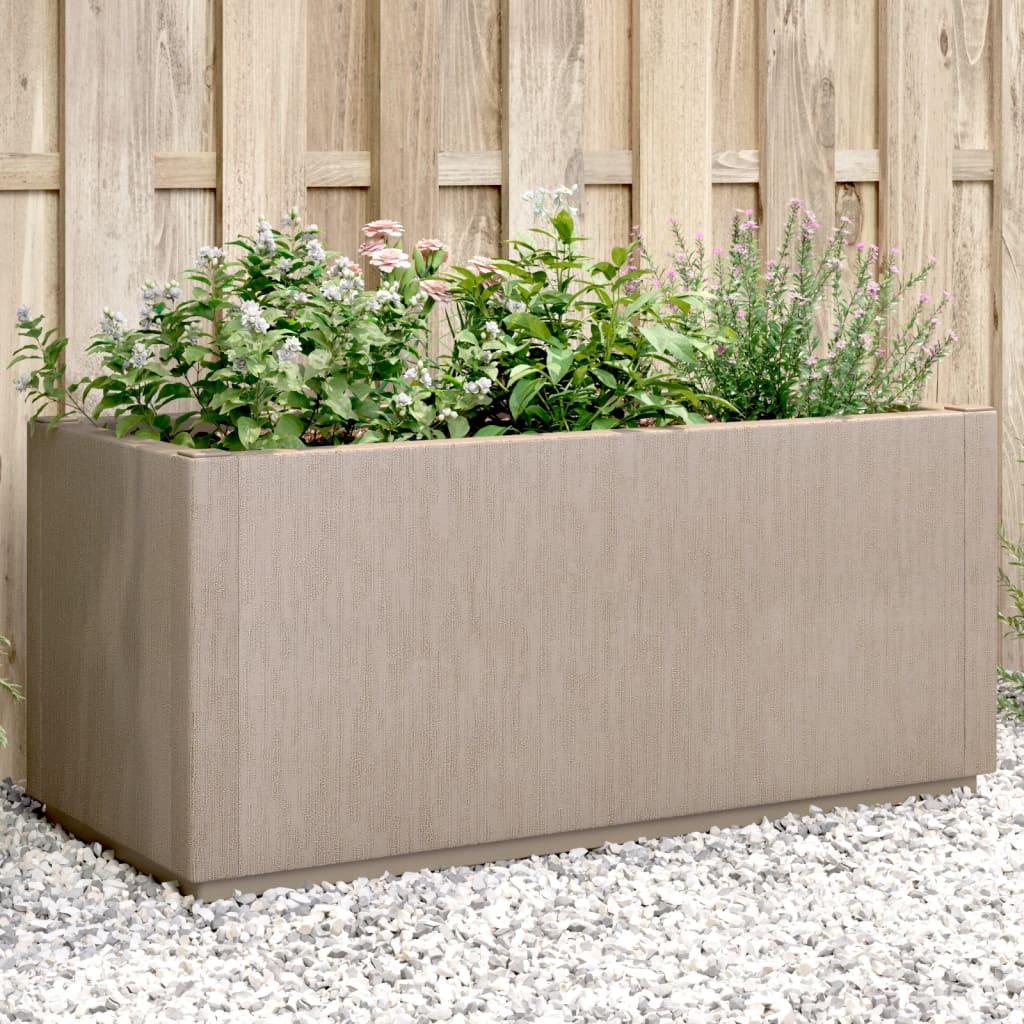 Garden Planter Light Brown 80x36x35 cm PP - Design Hut