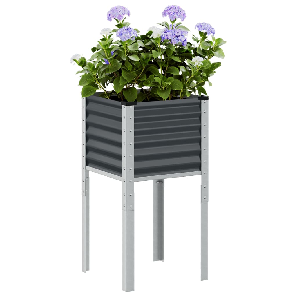 Garden Planter Anthracite 45x45x88 cm Steel - Brittle & Co