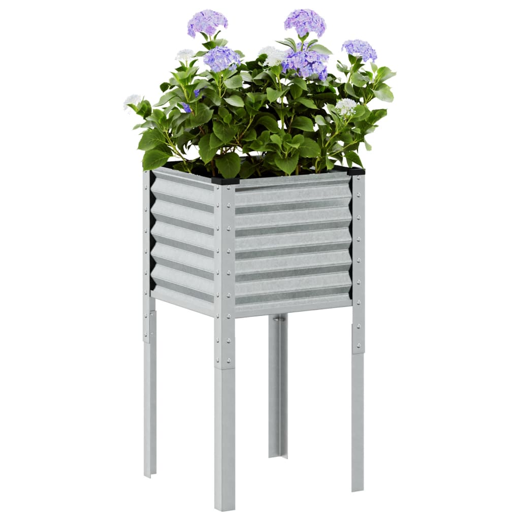 Garden Planter 45x45x88 cm Galvanised Steel - Millennium Furniture