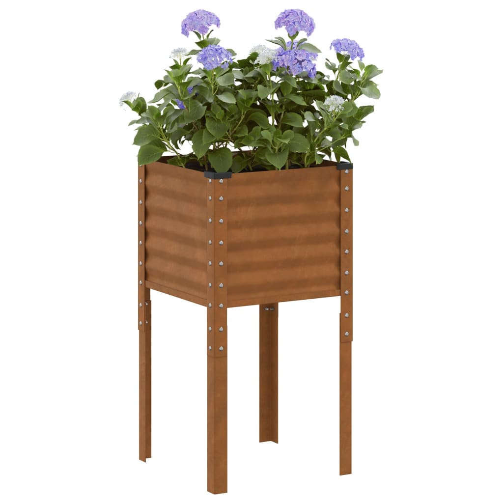 Garden Planter 45x45x88 cm Weathering Steel - Discount Dealers