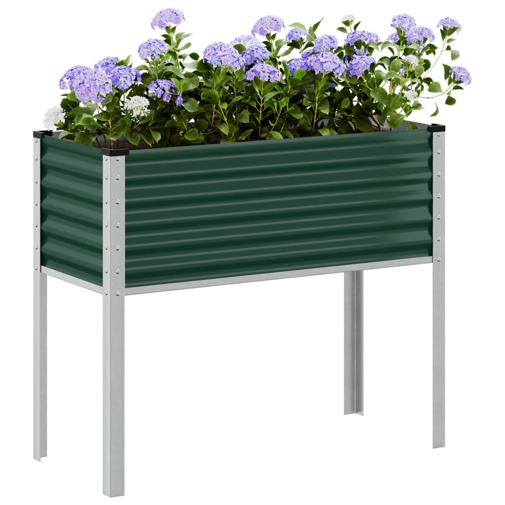 Garden Planter Green 100x41x90 cm Steel - Merlin Deals