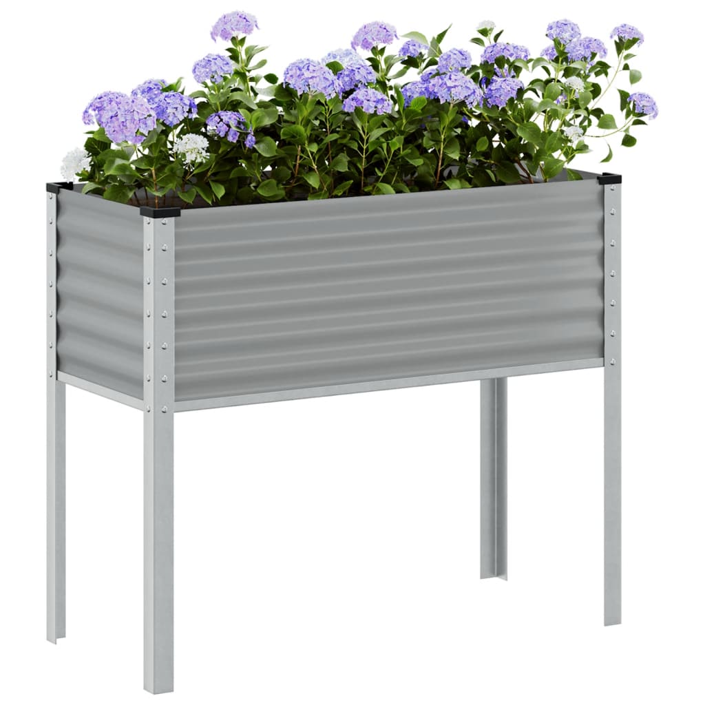 Garden Planter Grey 100x41x90 cm Steel - Design Hut