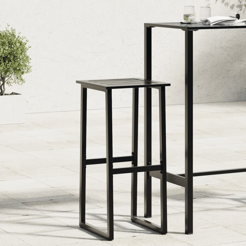 Bar Stools 4 pcs Black 38x38x80 cm Powder-coated Steel - Brittle & Co