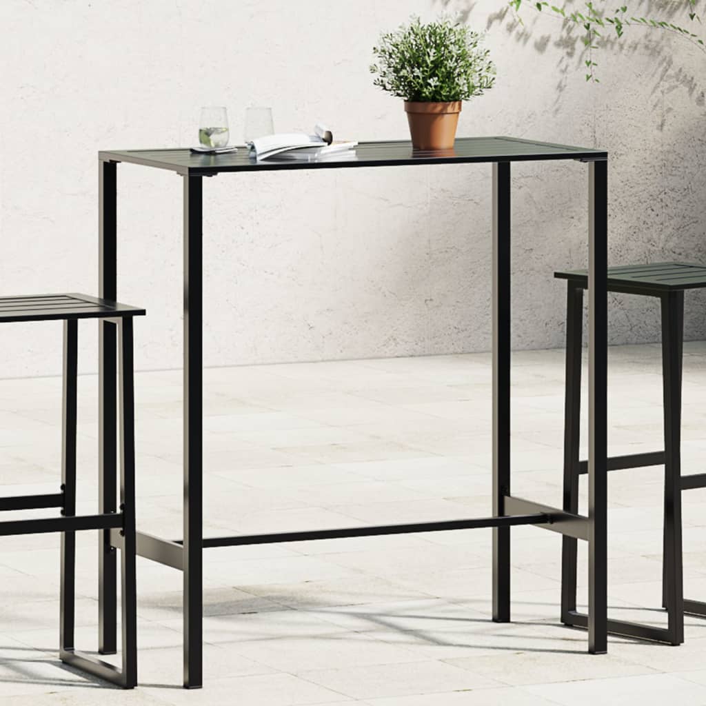 Bar Table Black 100x50x110 cm Powder-coated Steel - Charlotte Dunes