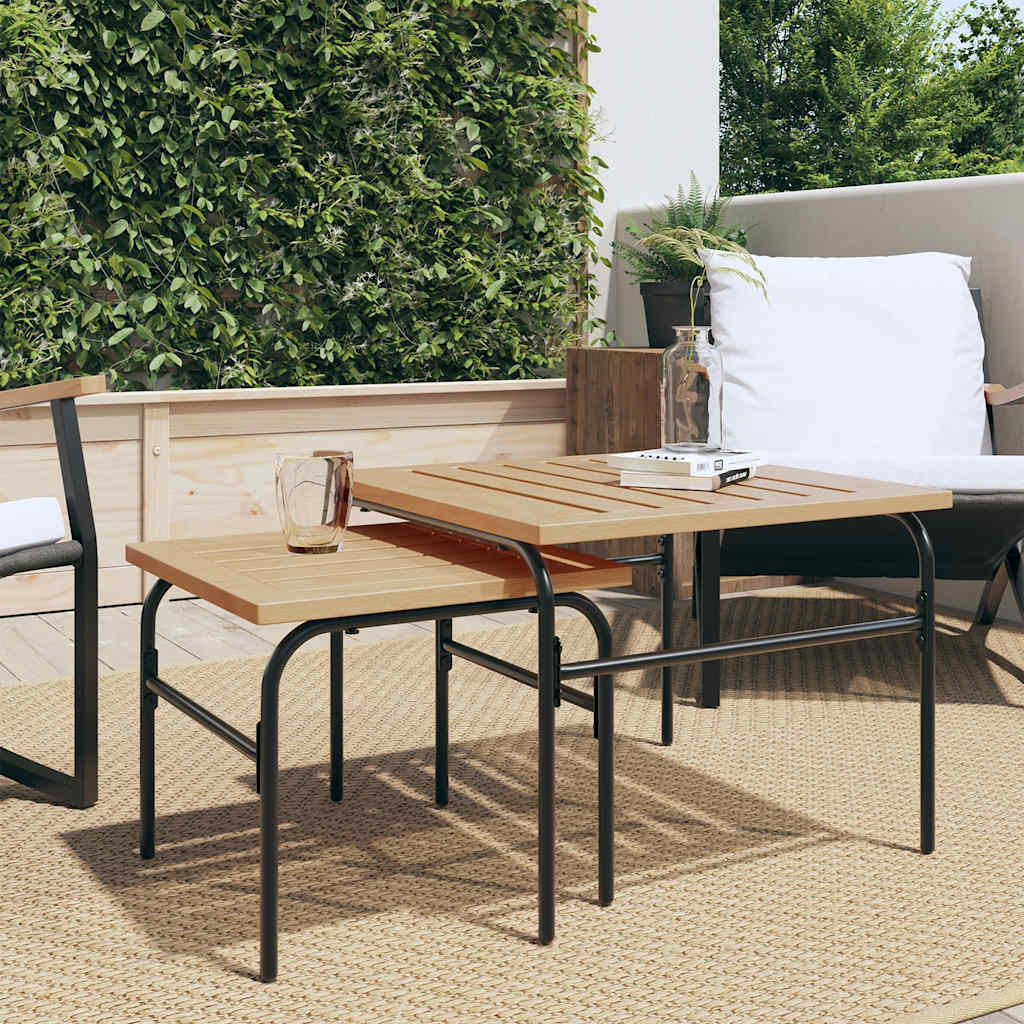 Garden Nest of Coffee Tables 2 pcs Brown and Black Steel - Design Hut