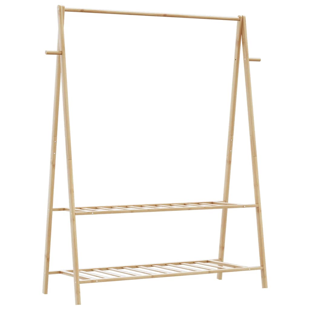 Clothes Rack with Shelves 132x45.5x150.5 cm Bamboo - The Home Maker