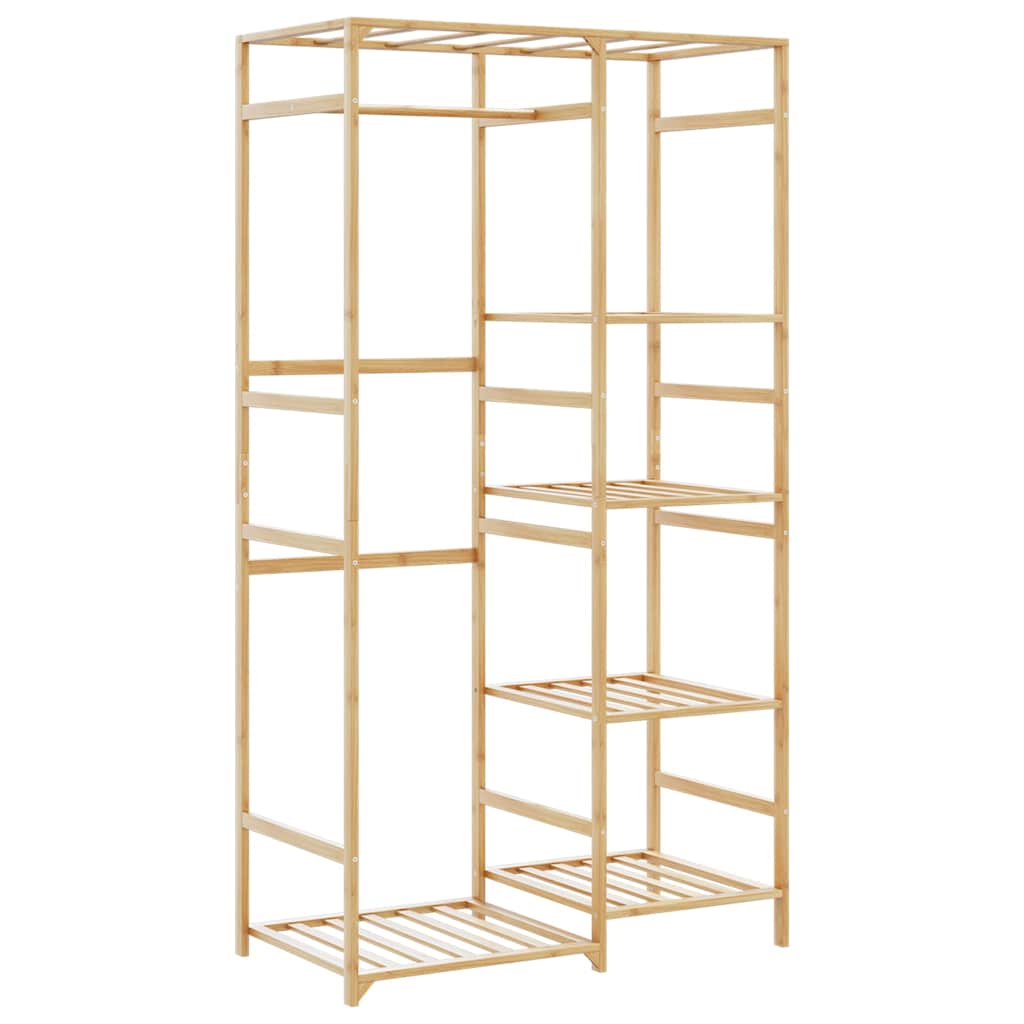 Clothes Rack with Shelves 100x50x184.5 cm Bamboo - Discount Dealers