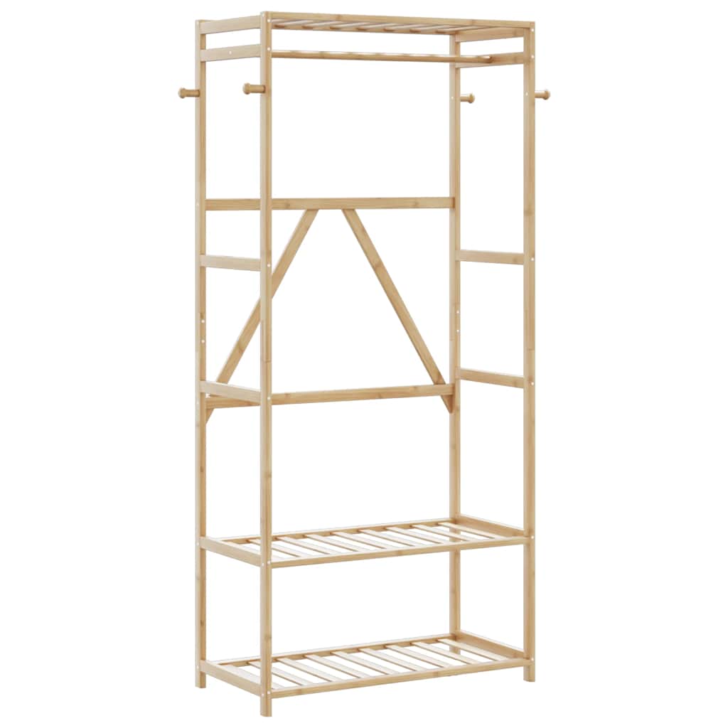 Clothes Rack with Shelves 80x40x175 cm Bamboo - Brittle & Co