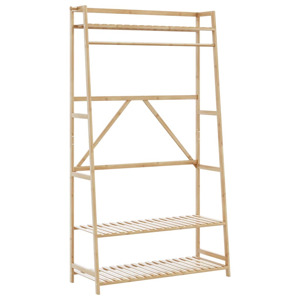 Clothes Rack with Shelves 110x40x180 cm Bamboo - Charlotte Dunes