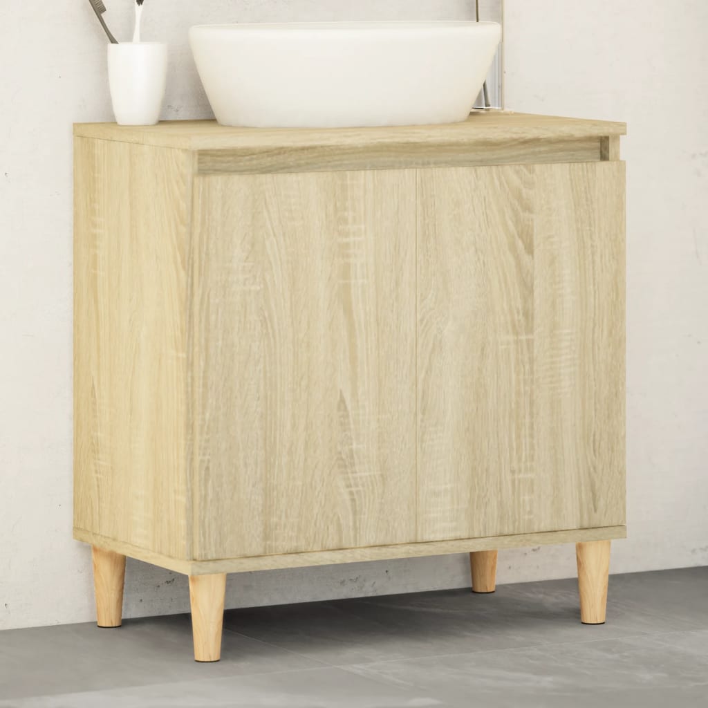 Sink Cabinet Sonoma Oak 58x33x60 cm Engineered Wood - Discount Dealers