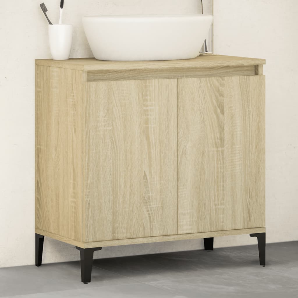Sink Cabinet Sonoma Oak 58x33x60 cm Engineered Wood - Discount Dealers