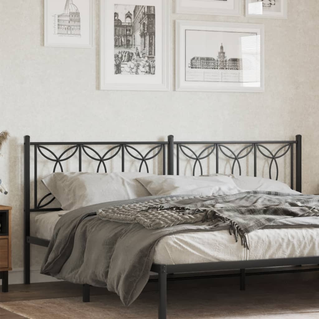 Metal Headboard Black 193 cm - vid-376165 - Direct Imports