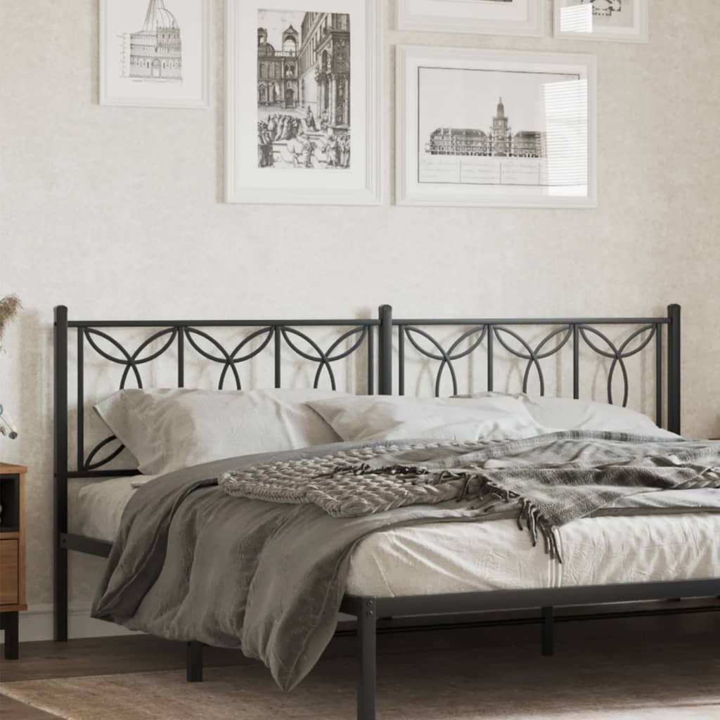 Metal Headboard Black 200 cm - vid-376166 - Direct Imports