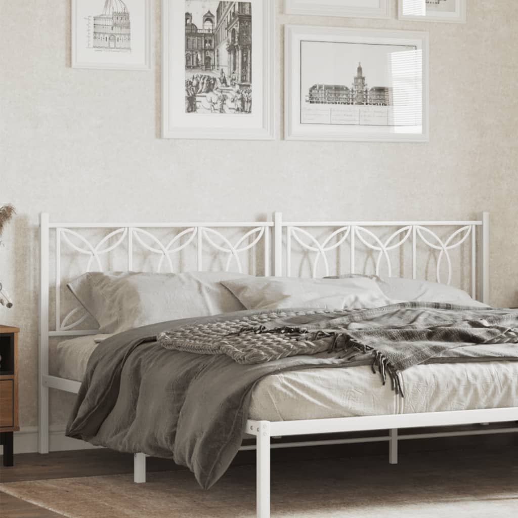 Metal Headboard White 193 cm - vid-376214 - Direct Imports