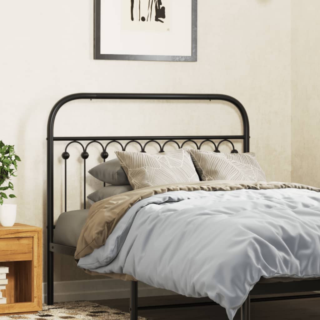 Metal Headboard Black 107 cm - Charlotte Dunes