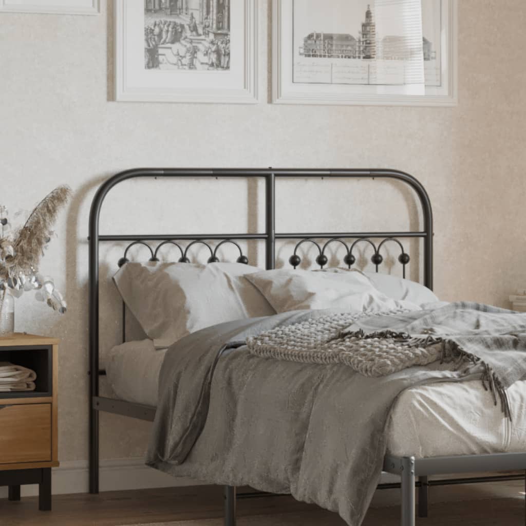 Metal Headboard Black 120 cm - Charlotte Dunes