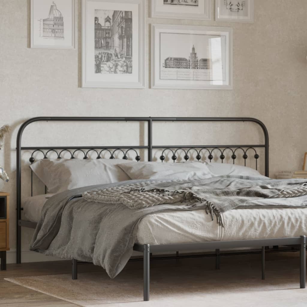 Metal Headboard Black 200 cm - Charlotte Dunes