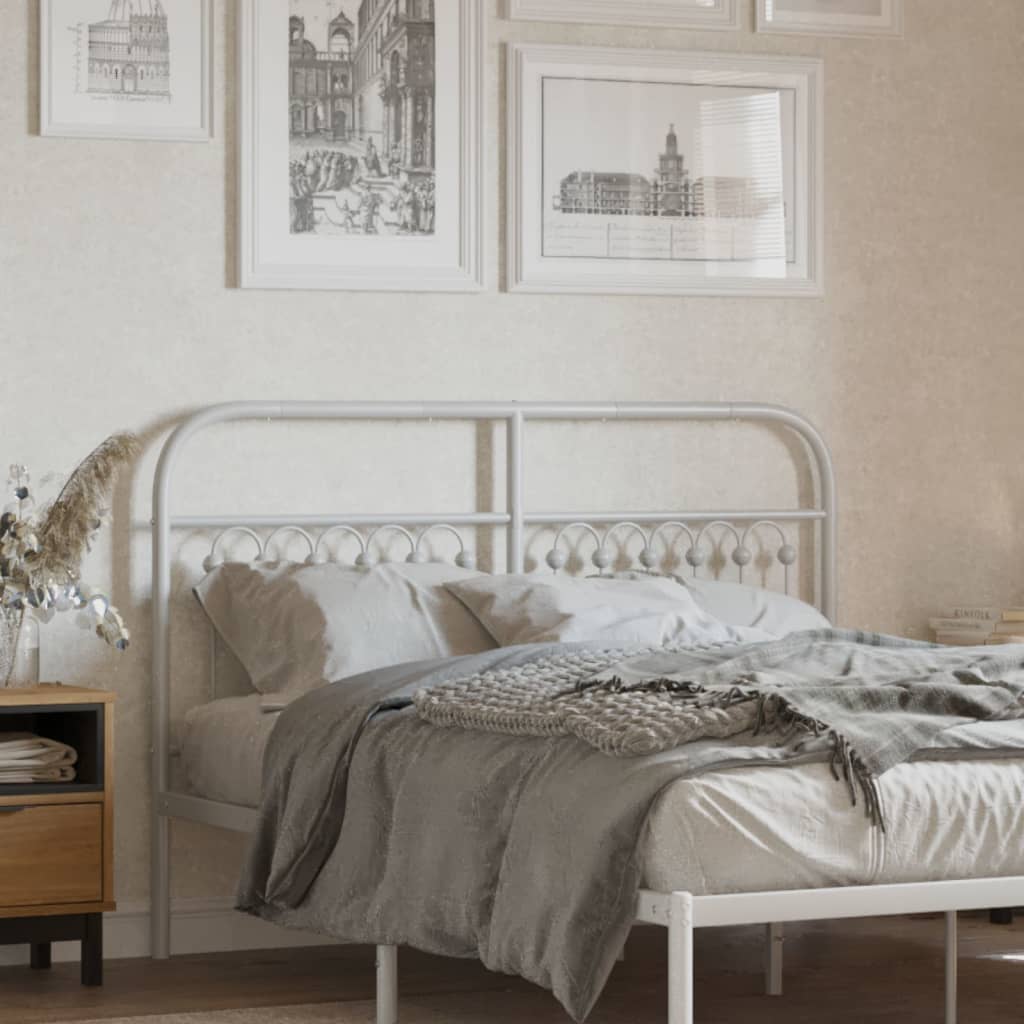 Metal Headboard White 135 cm - Charlotte Dunes