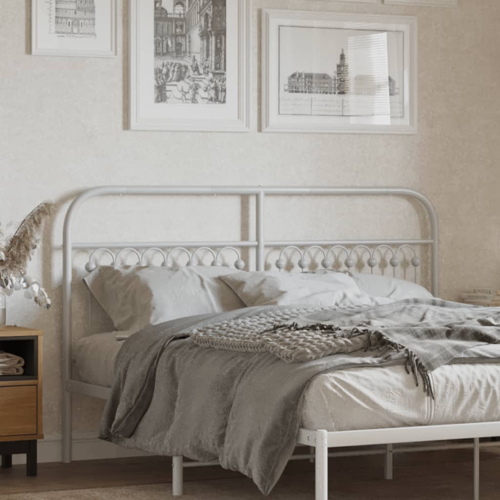 Metal Headboard White 150 cm - Charlotte Dunes