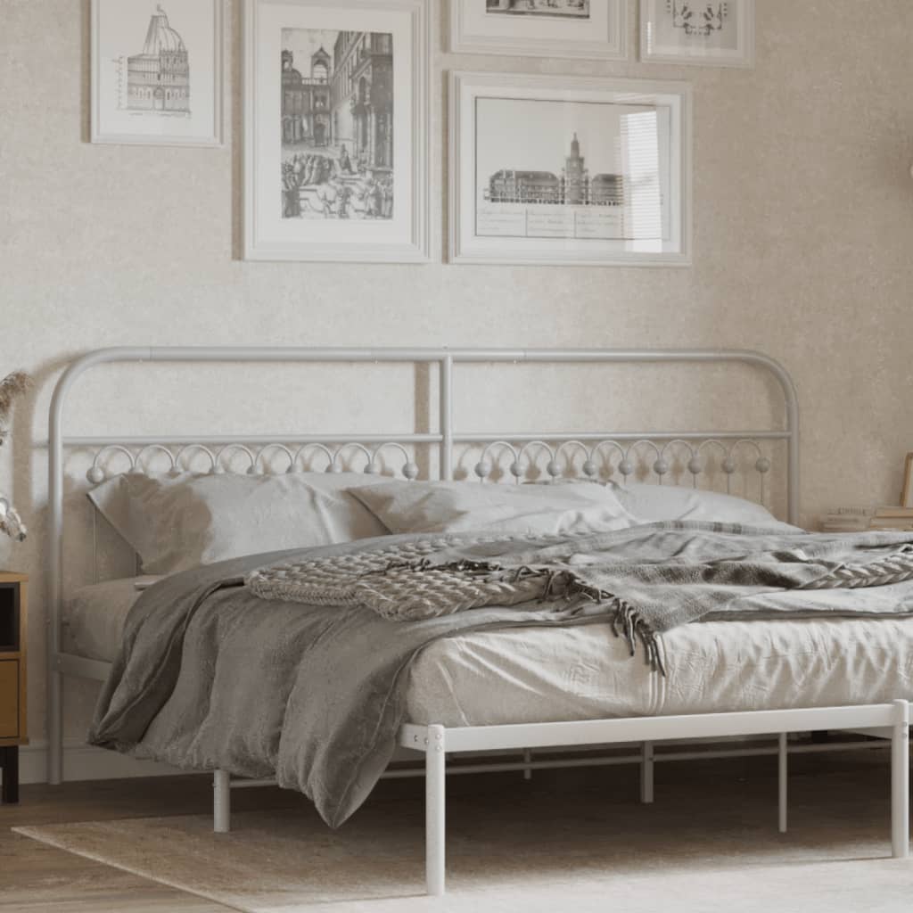 Metal Headboard White 200 cm - vid-376687 - Charlotte Dunes