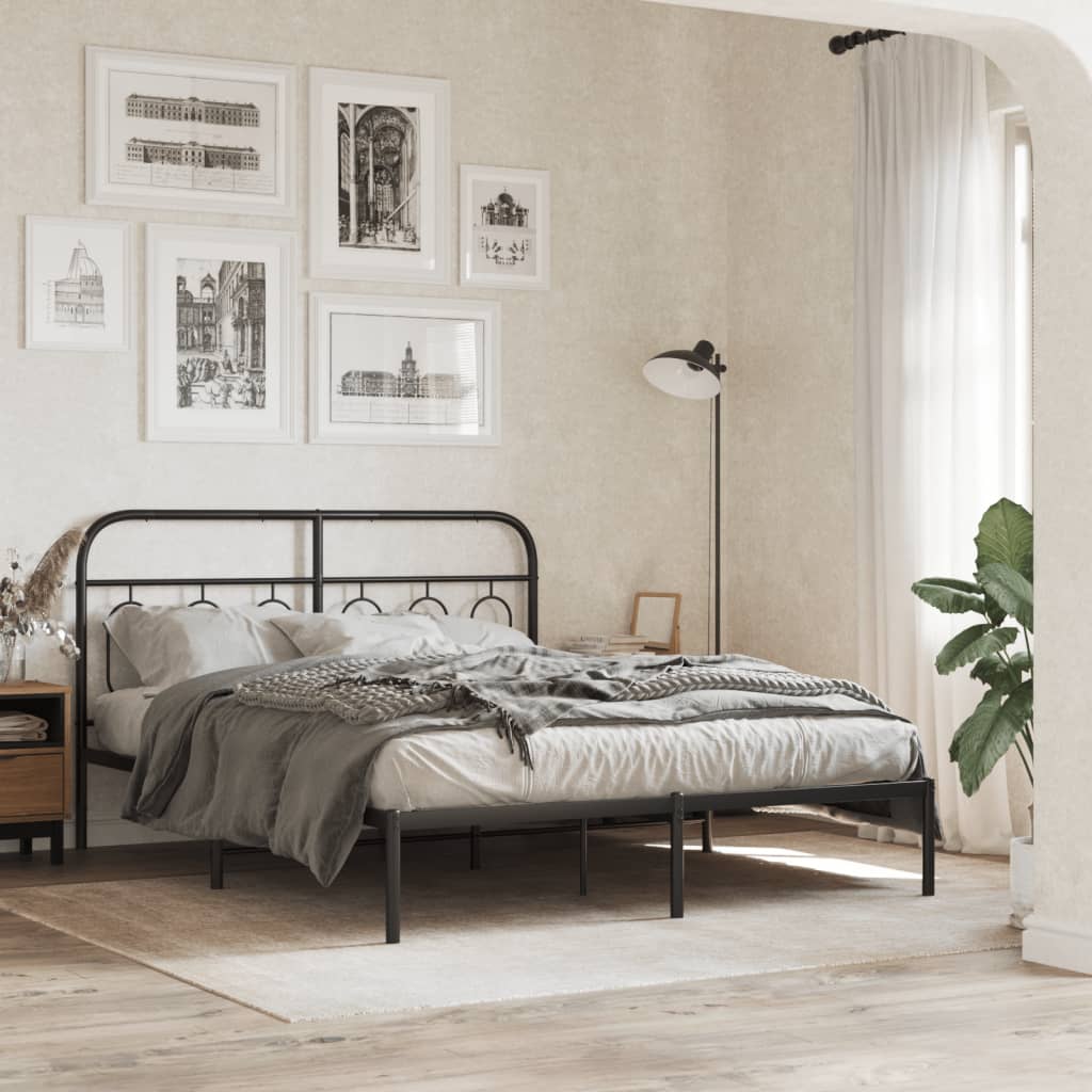 Metal Headboard Black 137 cm - Direct Imports
