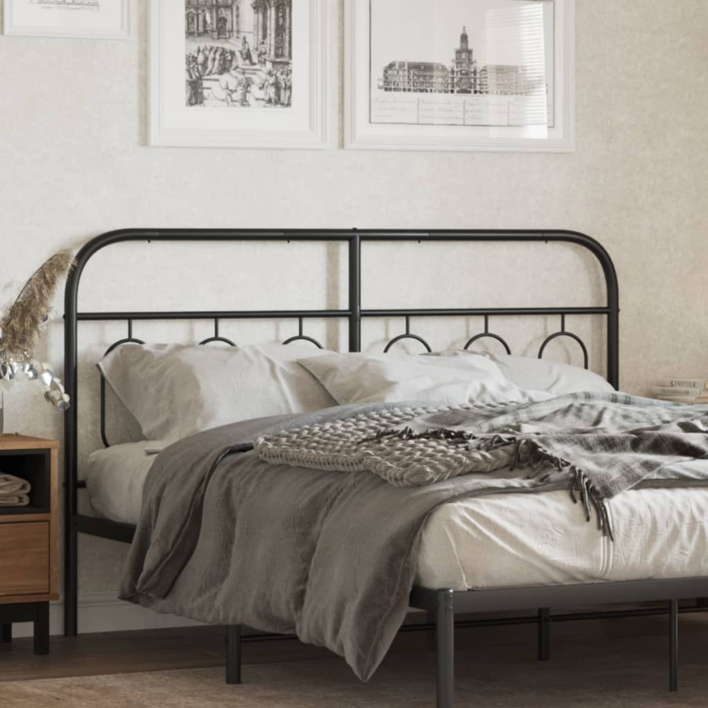 Metal Headboard Black 150 cm - Charlotte Dunes