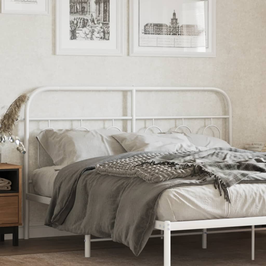 Metal Headboard White 137 cm - Charlotte Dunes