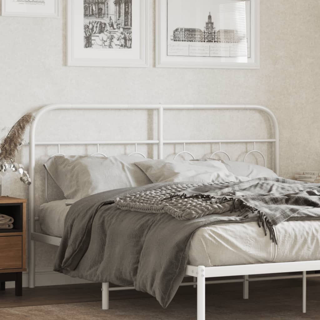 Metal Headboard White 140 cm - Charlotte Dunes