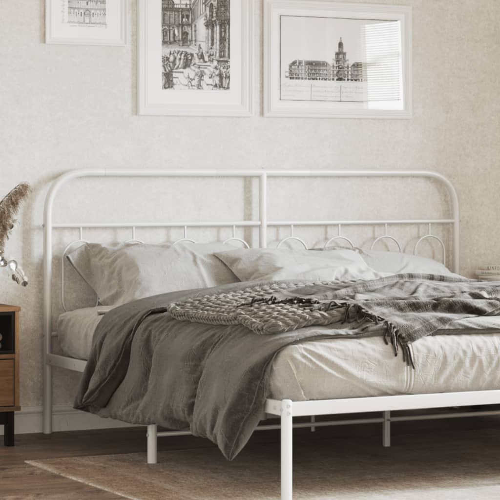 Metal Headboard White 160 cm - Charlotte Dunes